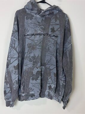 Abercrombie & Fitch Hoodie Mens L Tall Camo Soft A&F Essentials Fleece Pullover